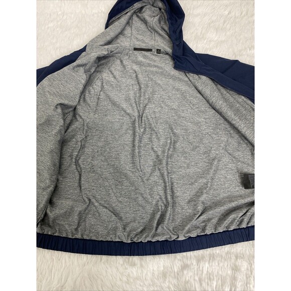 Uniqlo Hooded Parka Size M Navy Blue Women Full Zip Long Sleeve Water Repellent - Picture 11 of 13